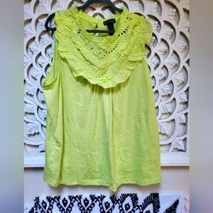 Lace Bib Tank Top Sleeveless Design 365 3X NWT